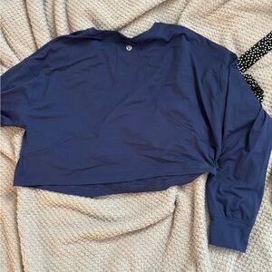 Lululemon Cropped Navy Blue Long Sleeve Top